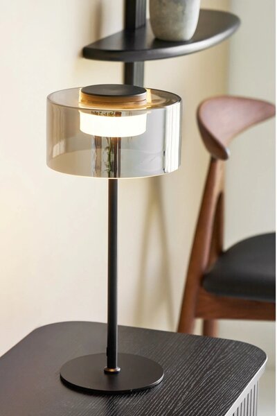 Lampa de masa Cholet, Negru, 20x20x45 cm