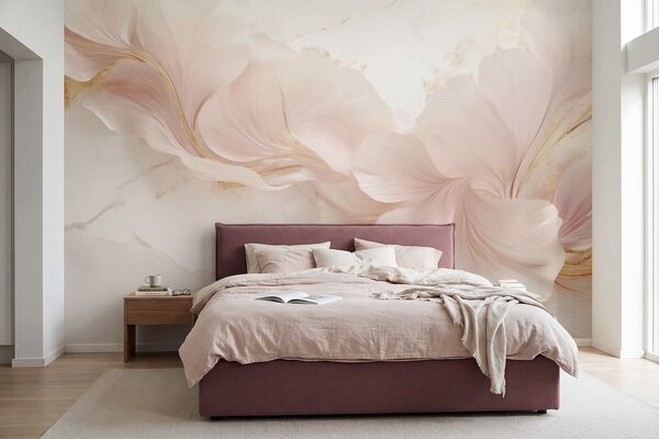 Tapet Flori roz pal pe un fundal deschis, Imagini de fundal unice, w05357 : Uwalls.ro