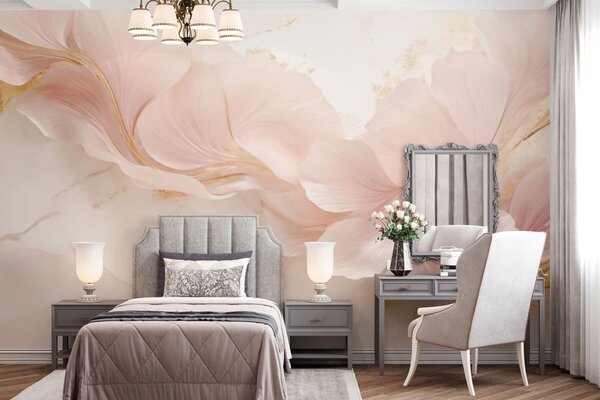 Tapet Flori roz pal pe un fundal deschis, Imagini de fundal unice, w05357 : Uwalls.ro