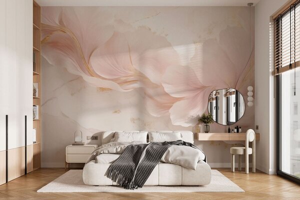 Tapet Flori roz pal pe un fundal deschis, Imagini de fundal unice, w05357 : Uwalls.ro