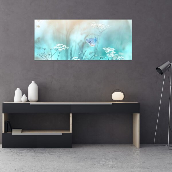 Tablou - Fluture în albastru (120x50 cm)