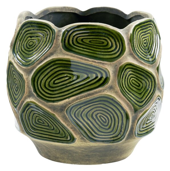 Ghiveci flori decorativ, Verde inchis, 18x18x16 cm