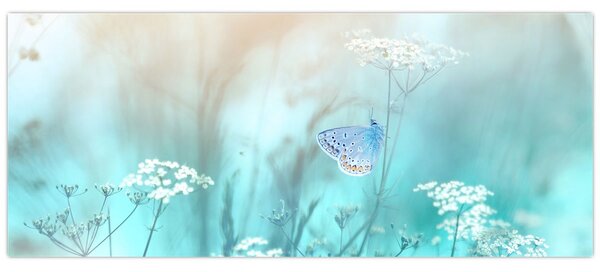 Tablou - Fluture în albastru (120x50 cm)