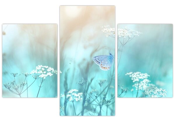 Tablou - Fluture în albastru (90x60 cm)