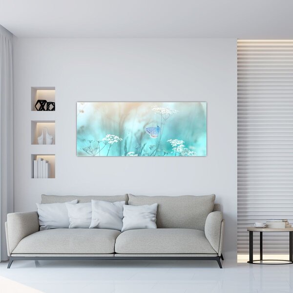 Tablou - Fluture în albastru (120x50 cm)