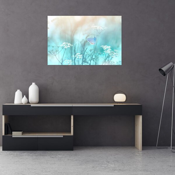 Tablou - Fluture în albastru (90x60 cm)