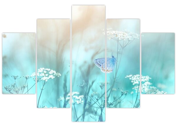 Tablou - Fluture în albastru (150x105 cm)