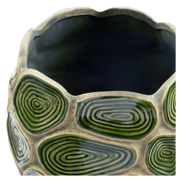 Ghiveci flori decorativ, Verde inchis, 18x18x16 cm