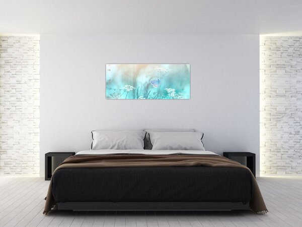 Tablou - Fluture în albastru (120x50 cm)
