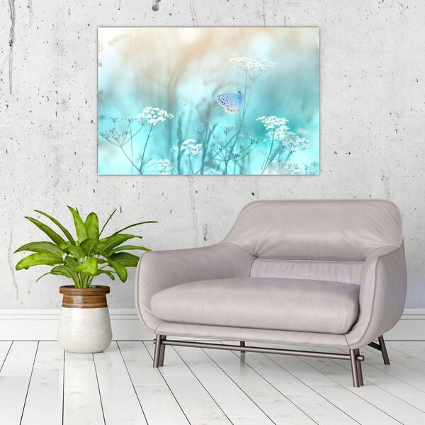 Tablou - Fluture în albastru (90x60 cm)