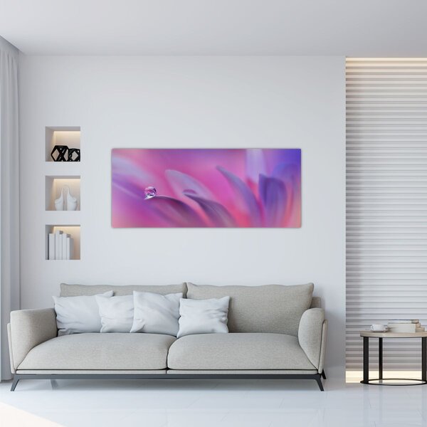 Tablou - Picătură pe floare (120x50 cm)