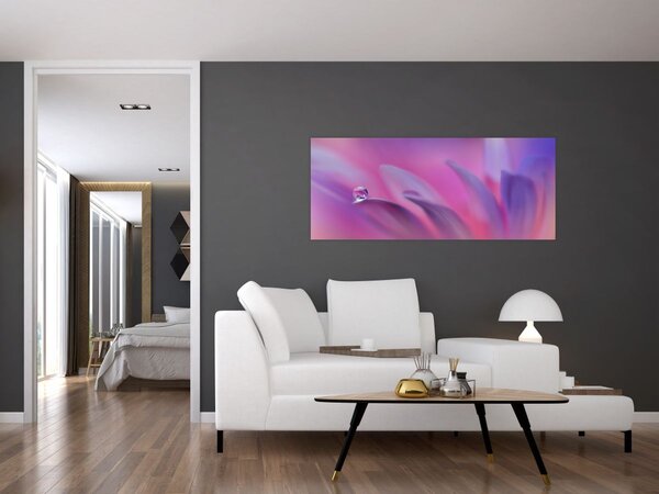 Tablou - Picătură pe floare (120x50 cm)