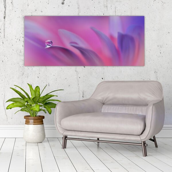 Tablou - Picătură pe floare (120x50 cm)