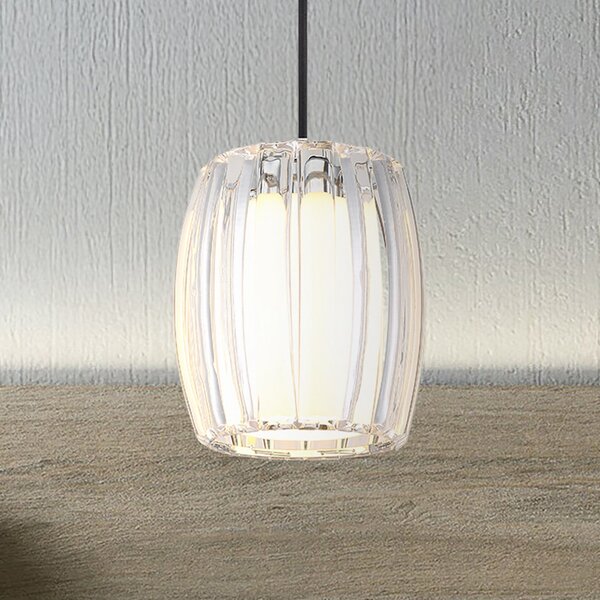 Globo Lampă suspendată Maribel, Ø 18 cm, crom/transparent, metal, reglabil, Transparent, Camera de zi / sufragerie, Plastic, Modern