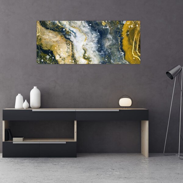 Tablou - Abstract auriu (120x50 cm)