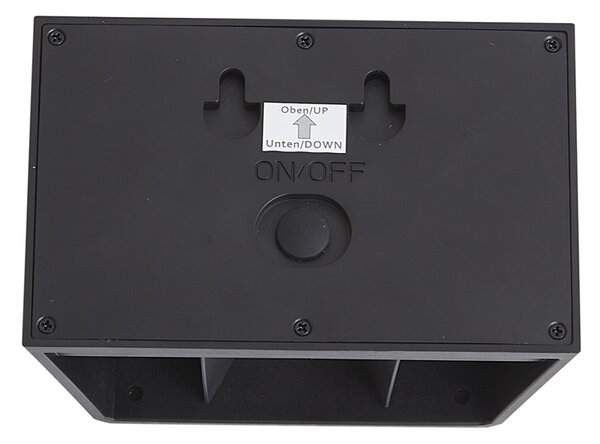 Lampă de perete de exterior neagră cu LED, cu 2 lumini, IP65 solară - Christof