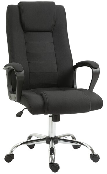 Vinsetto Scaun de Birou Ergonomic, Basculant și Captusit cu Înălțime Reglabilă, 62x76x110-119 cm, Negru | Aosom Romania