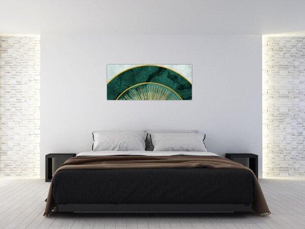 Tablou - Forme cu texturi aurii (120x50 cm)