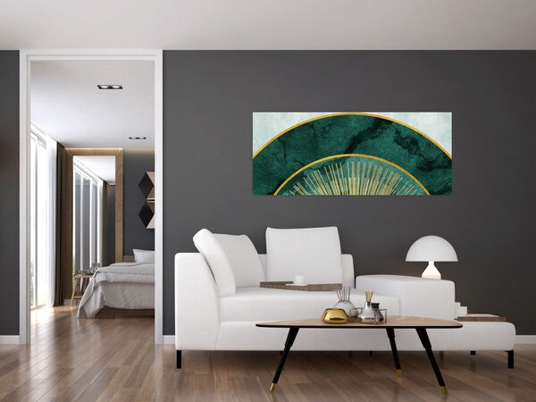 Tablou - Forme cu texturi aurii (120x50 cm)