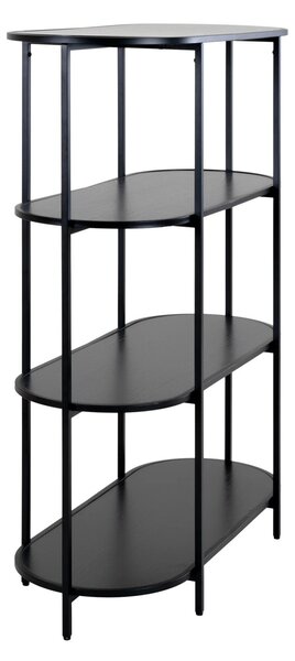Etajera ovala metalica Oval, Negru, 36x85x111 cm