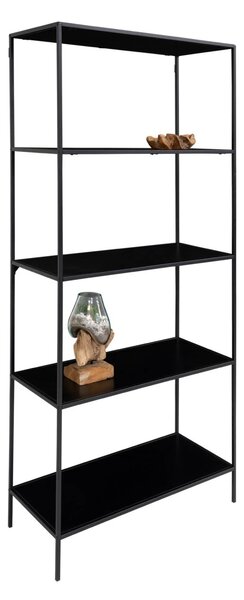 Etajera metalica inalta Vita, Negru, 36x80x170 cm