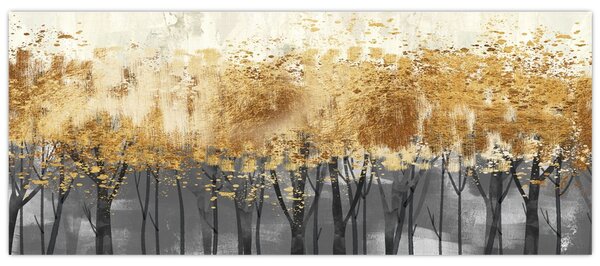 Tablou - Copaci aurii (120x50 cm)