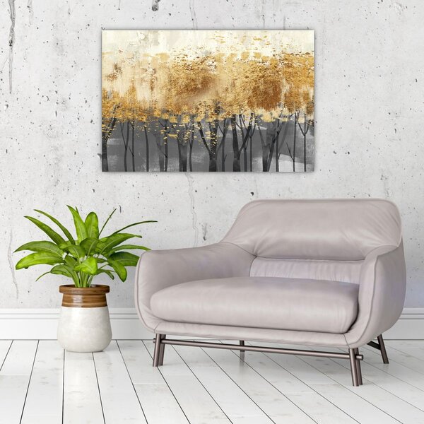 Tablou - Copaci aurii (90x60 cm)