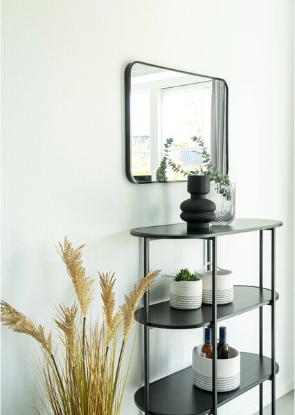 Etajera ovala metalica Oval, Negru, 36x85x111 cm