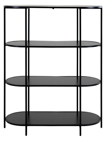 Etajera ovala metalica Oval, Negru, 36x85x111 cm