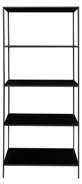 Etajera metalica inalta Vita, Negru, 36x80x170 cm