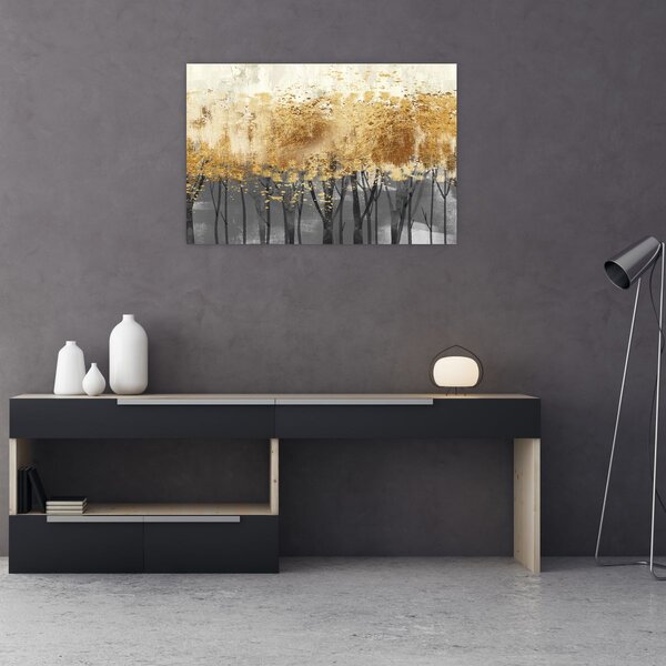 Tablou - Copaci aurii (90x60 cm)