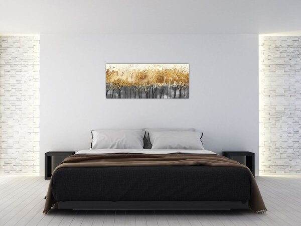 Tablou - Copaci aurii (120x50 cm)