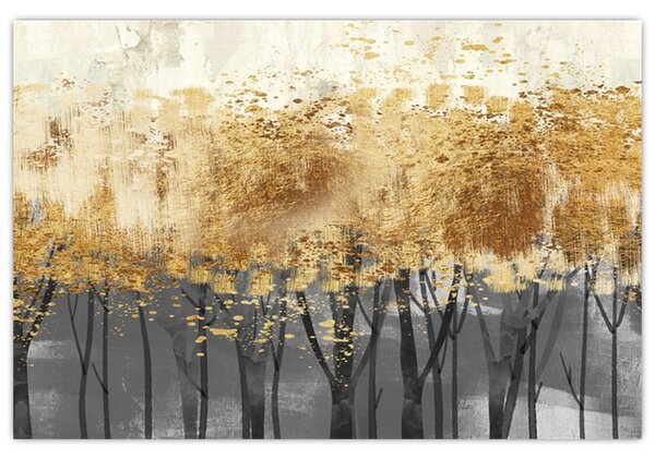 Tablou - Copaci aurii (90x60 cm)