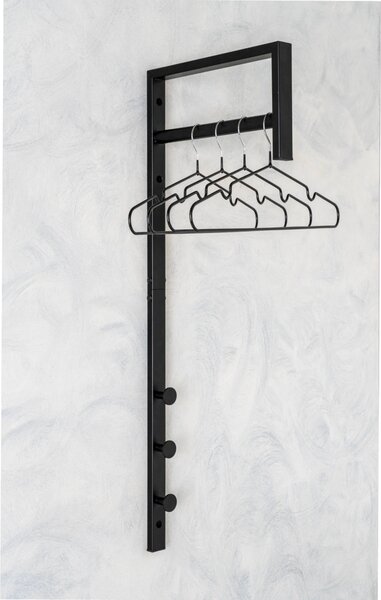 Cuier Trento, Negru, 30x3x82 cm
