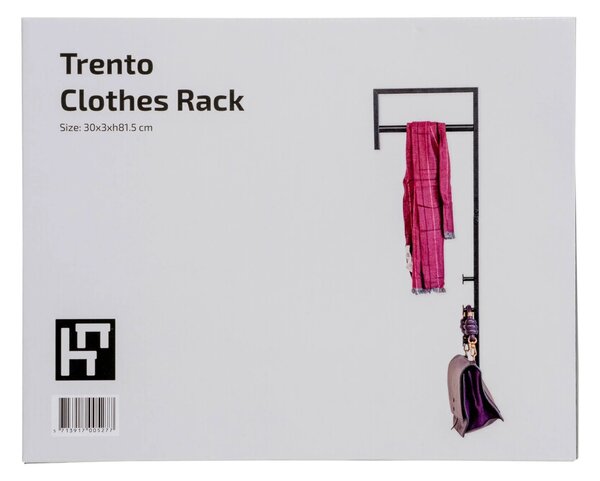 Cuier Trento, Negru, 30x3x82 cm