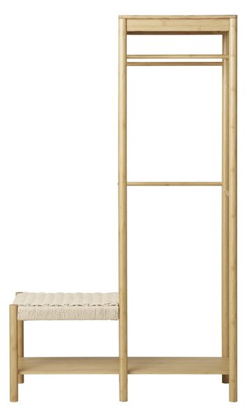 Cuier cu banca Ember, Natural, 95x36x165 cm