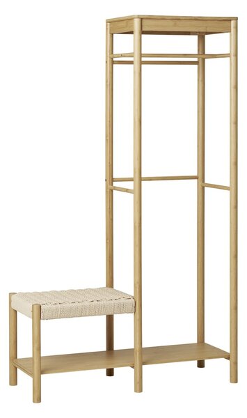 Cuier cu banca Ember, Natural, 95x36x165 cm
