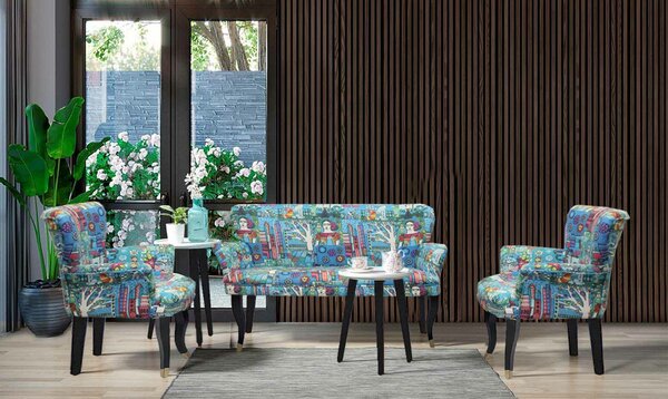 Fotoliu cocktail Relax Homs textil albastru