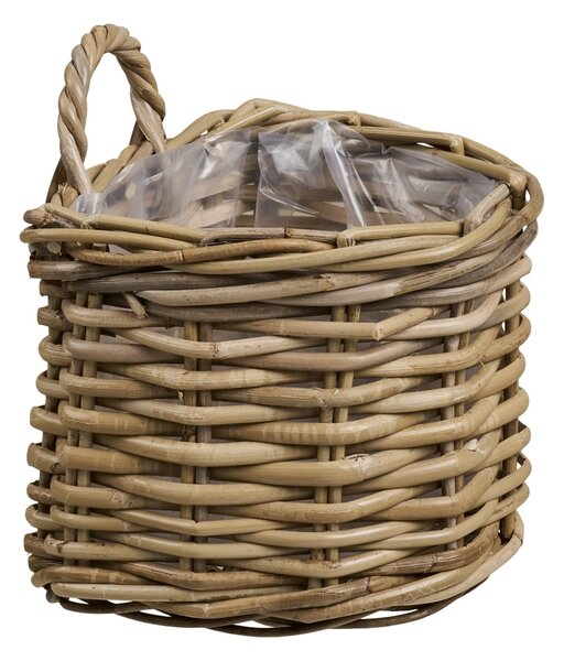 Cos decorativ Kubu rattan, Natural, 23x23x27 cm