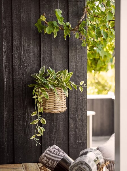 Cos decorativ Kubu rattan, Natural, 23x23x27 cm