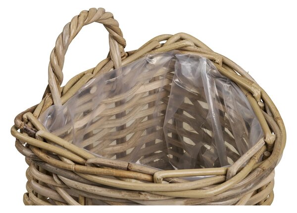 Cos decorativ Kubu rattan, Natural, 23x23x27 cm