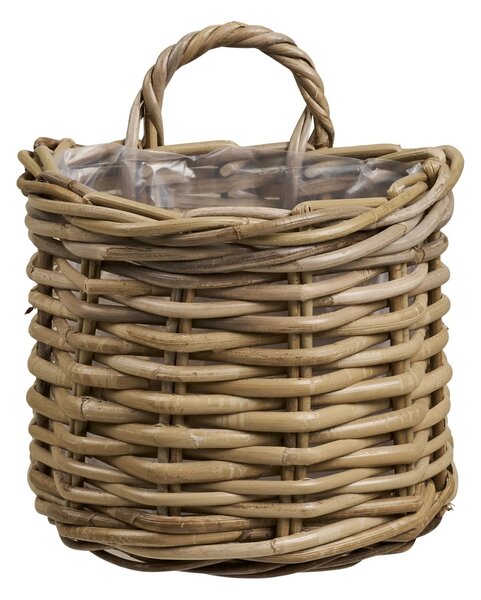 Cos decorativ Kubu rattan, Natural, 23x23x27 cm