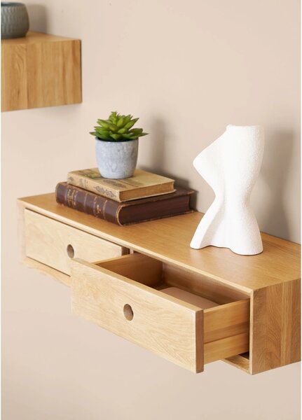 Comoda de perete Luzern, Nuc, 25x80x15 cm