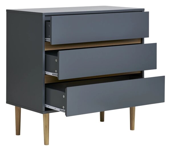 Comoda Bisley, Gri inchis, 40x80x80 cm
