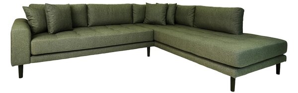 Coltar cu brat deschis open end Lido, Verde masliniu, 92x220x257x76 cm