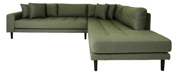 Coltar cu brat deschis open end Lido, Verde masliniu, 92x220x257x76 cm
