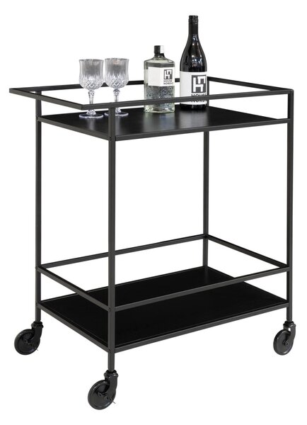 Carucior bar Vita, Negru, 68x40x79 cm