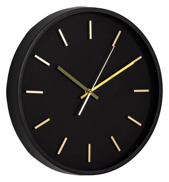 Ceas de perete Kensington, Negru, 4.5x35x35 cm
