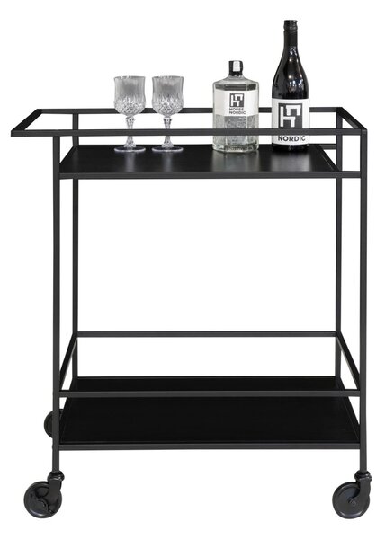 Carucior bar Vita, Negru, 68x40x79 cm