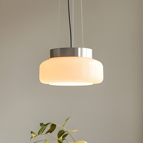ALDEX Lampă suspendată BonBon, crem, Ø 25 cm, sticlă, reglabil, Bej, Camera de zi / sufragerie, Sticlă, Design